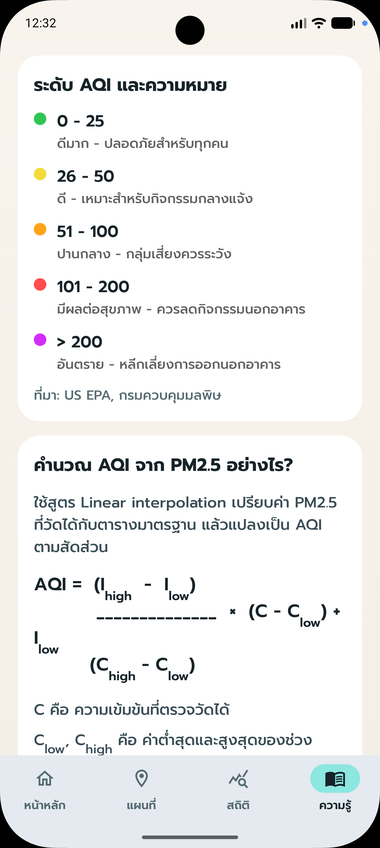 🚀 PM MAP — แอปพลิเคชันตรวจสอบค่าฝุ่น PM2.5 จาก Sensor